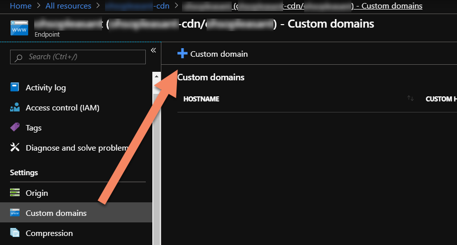Add Custom Domain Button